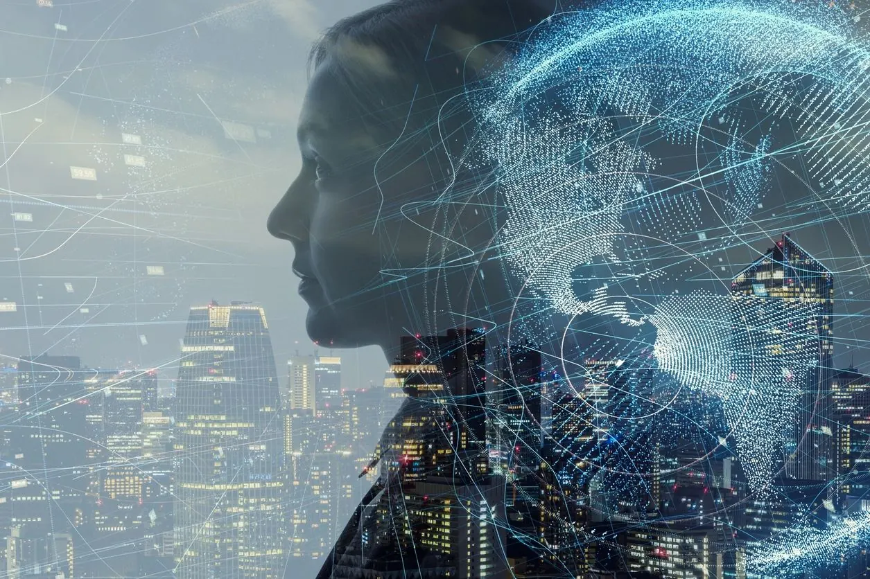 A connected digital profile over a city